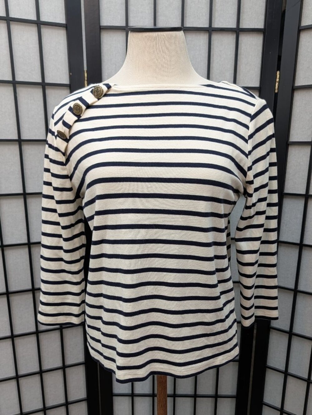 MNG (Mango) Nautical Stripe Boat Neck Sweater | Size Medium